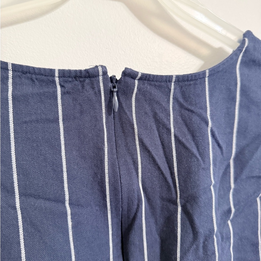 Ann Taylor Factory Navy and White Vertical-Stripe Midi Dress - Picture 5 of 5